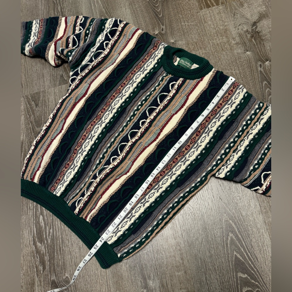 Vintage Heinz Healey’s Men’s Cotton Sweater Textured Patterned Holiday. Sz L/EUC - Picture 7 of 9